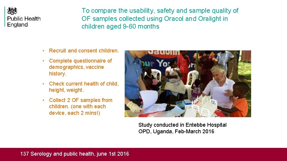 To compare the usability, safety and sample quality of OF samples collected using Oracol