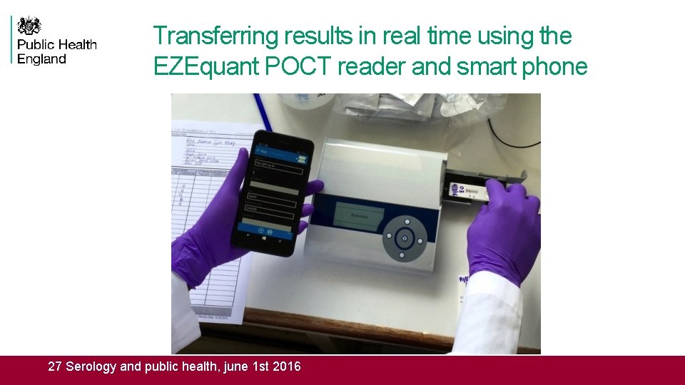 Transferring results in real time using the EZEquant POCT reader and smart phone 27