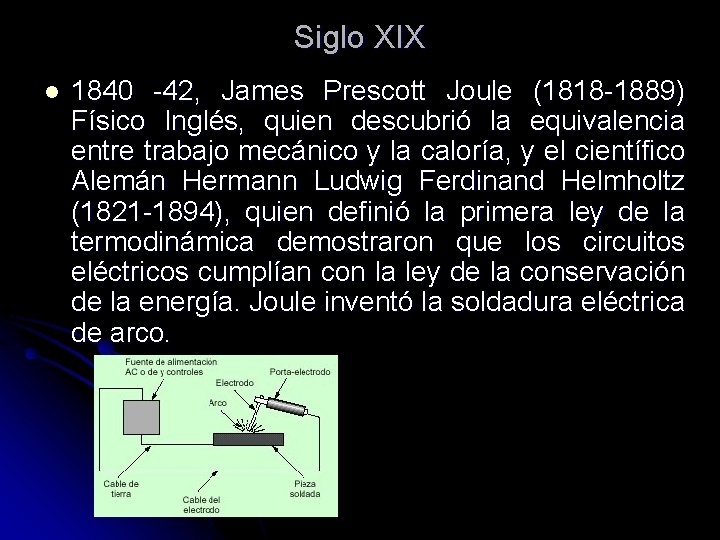 Siglo XIX l 1840 -42, James Prescott Joule (1818 -1889) Físico Inglés, quien descubrió Siglo XIX l 1840 -42, James Prescott Joule (1818 -1889) Físico Inglés, quien descubrió