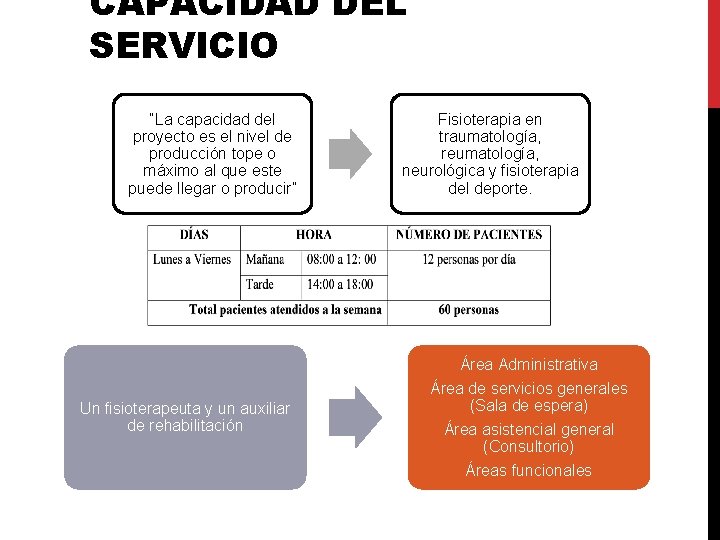 CAPACIDAD DEL SERVICIO “La capacidad del proyecto es el nivel de producción tope o CAPACIDAD DEL SERVICIO “La capacidad del proyecto es el nivel de producción tope o