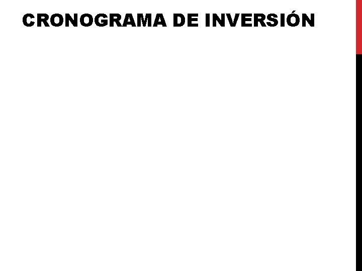 CRONOGRAMA DE INVERSIÓN CRONOGRAMA DE INVERSIÓN