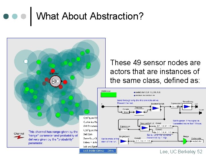 What About Abstraction? These 49 sensor nodes are actors that are instances of the