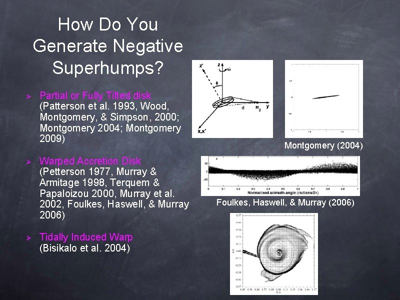 How Do You Generate Negative Superhumps? Ø Ø Ø Partial or Fully Tilted disk