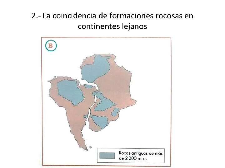 2. - La coincidencia de formaciones rocosas en continentes lejanos 