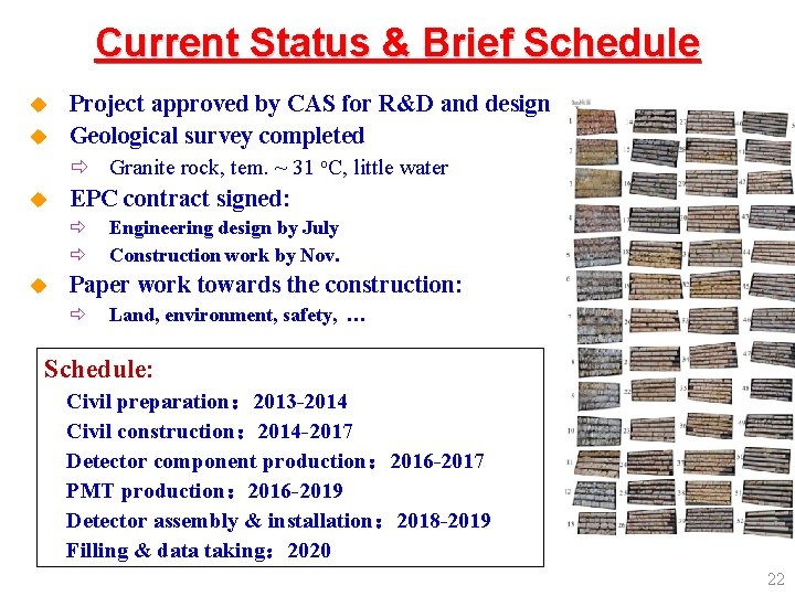 Current Status & Brief Schedule u u Project approved by CAS for R&D and