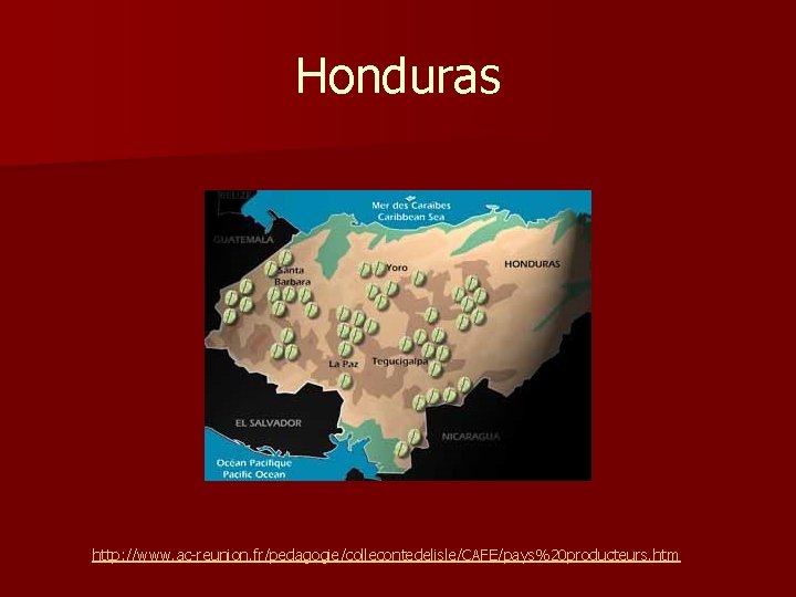 Honduras http: //www. ac-reunion. fr/pedagogie/collecontedelisle/CAFE/pays%20 producteurs. htm Honduras http: //www. ac-reunion. fr/pedagogie/collecontedelisle/CAFE/pays%20 producteurs. htm