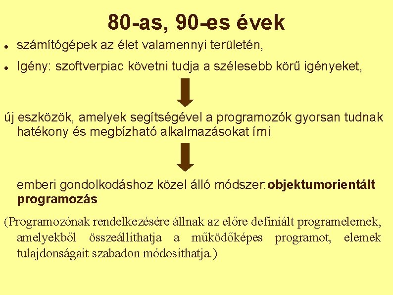 80 -as, 90 -es évek számítógépek az élet valamennyi területén, Igény: szoftverpiac követni tudja