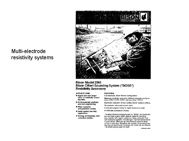 Multi-electrode resistivity systems 