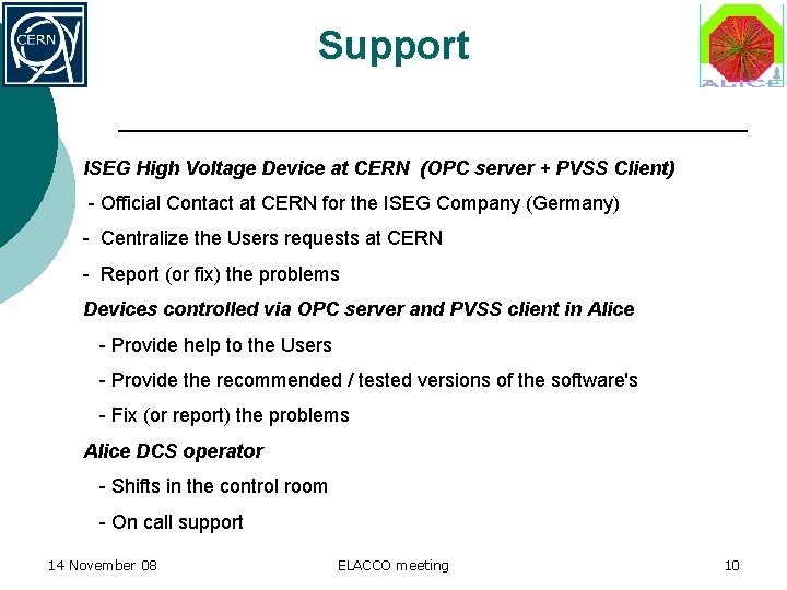 Support ISEG High Voltage Device at CERN (OPC server + PVSS Client) - Official