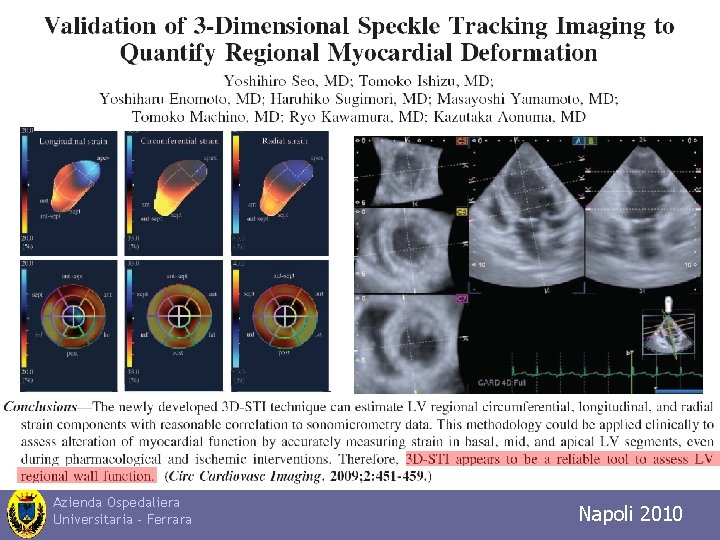Azienda Ospedaliera Universitaria - Ferrara Napoli 2010 Trieste 