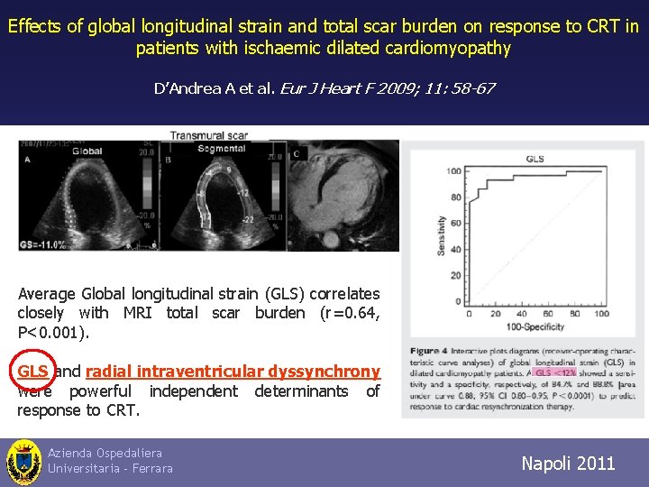 Effects of global longitudinal strain and total scar burden on response to CRT in