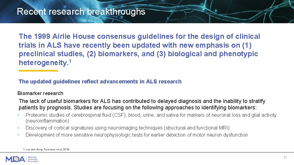 Recent research breakthroughs The 1999 Airlie House consensus guidelines for the design of clinical