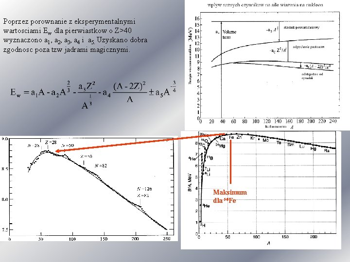 Poprzez porownanie z eksperymentalnymi wartosciami Ew dla pierwiastkow o Z>40 wyznaczono a 1, a