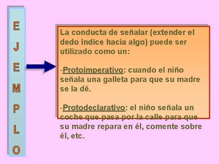 La conducta de señalar (extender el dedo índice hacia algo) puede ser utilizado como