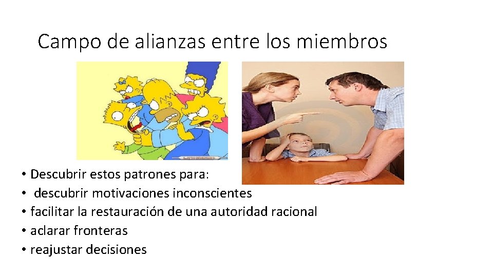 Campo de alianzas entre los miembros • Descubrir estos patrones para: • descubrir motivaciones