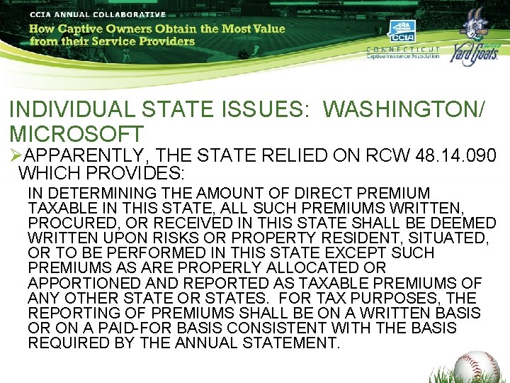 INDIVIDUAL STATE ISSUES: WASHINGTON/ MICROSOFT ØAPPARENTLY, THE STATE RELIED ON RCW 48. 14. 090 INDIVIDUAL STATE ISSUES: WASHINGTON/ MICROSOFT ØAPPARENTLY, THE STATE RELIED ON RCW 48. 14. 090