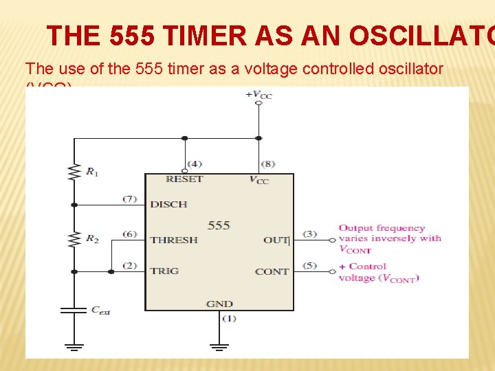 THE 555 TIMER AS AN OSCILLATO The use of the 555 timer as a