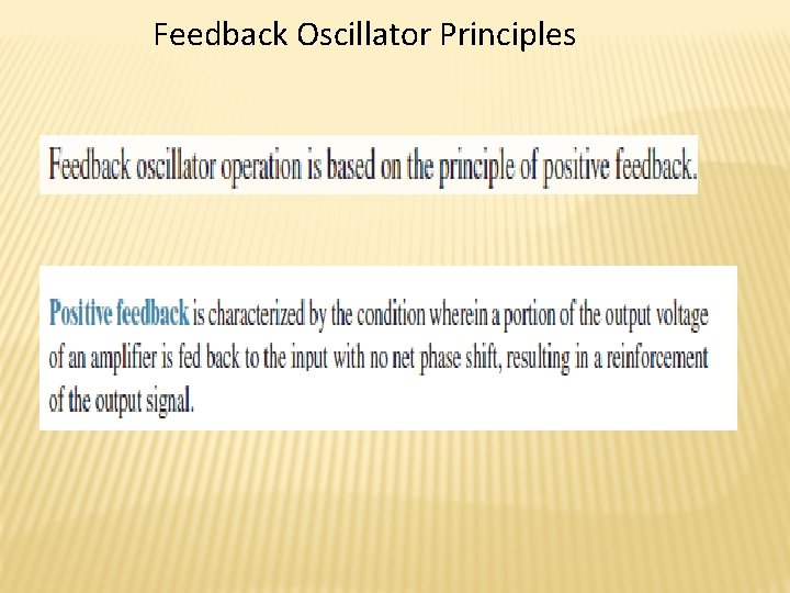 Feedback Oscillator Principles 