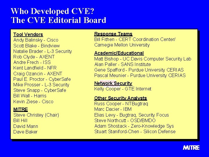 Common Vulnerabilities and Exposures CVE September 29 1999