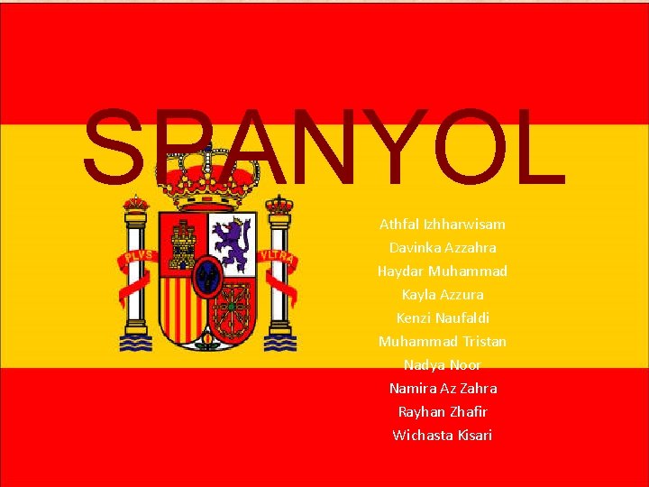 SPANYOL Athfal Izhharwisam Davinka Azzahra Haydar Muhammad Kayla Azzura Kenzi Naufaldi Muhammad Tristan Nadya