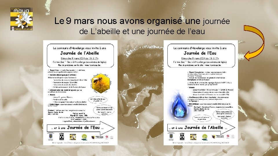 Le 9 mars nous avons organisé une journée de L’abeille et une journée de