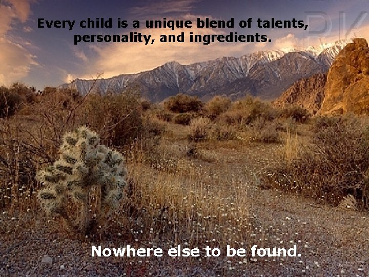 Every child is a unique blend of talents, personality, and ingredients. Nowhere else to
