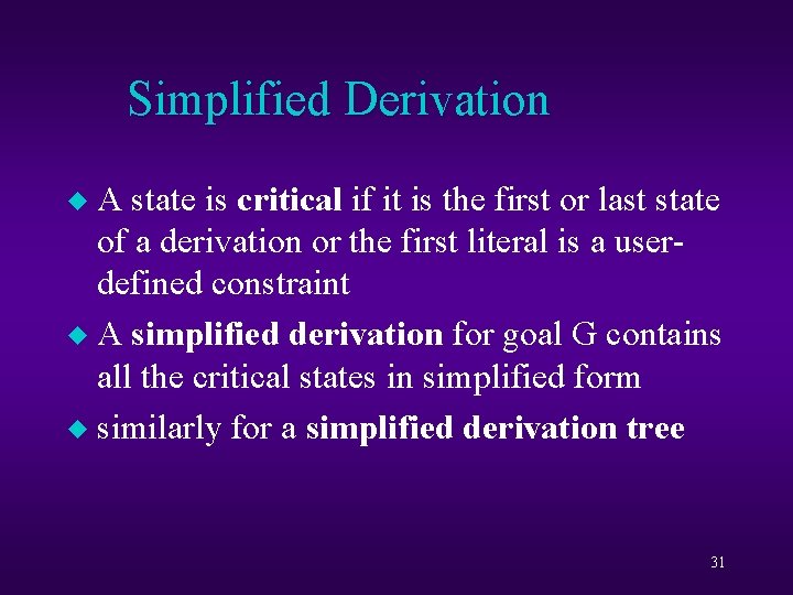 Simplified Derivation A state is critical if it is the first or last state