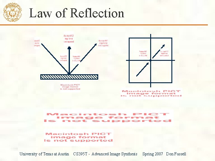 Law of Reflection University of Texas at Austin CS 395 T - Advanced Image