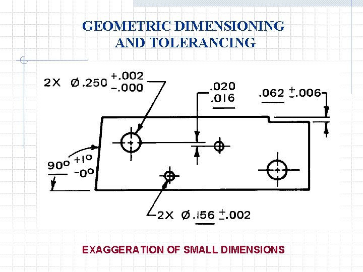 GEOMETRIC DIMENSIONING AND TOLERANCING EXAGGERATION OF SMALL DIMENSIONS 