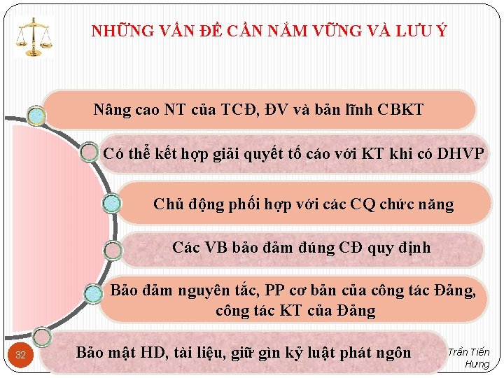 NHỮNG VẤN ĐỀ CẦN NẮM VỮNG VÀ LƯU Ý Nâng cao NT của TCĐ,