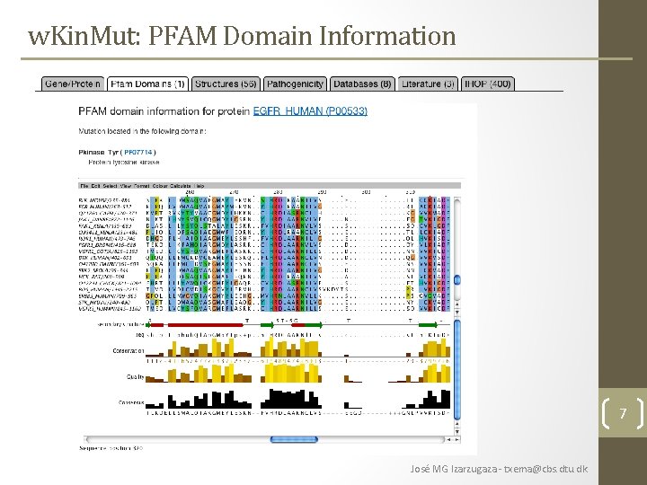 w. Kin. Mut: PFAM Domain Information 7 José MG Izarzugaza - txema@cbs. dtu. dk w. Kin. Mut: PFAM Domain Information 7 José MG Izarzugaza - txema@cbs. dtu. dk