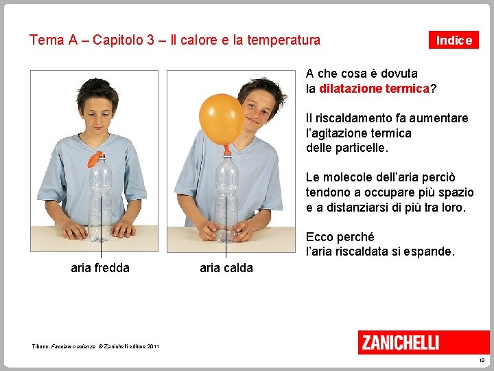 Tema A – Capitolo 3 – Il calore e la temperatura Indice A che