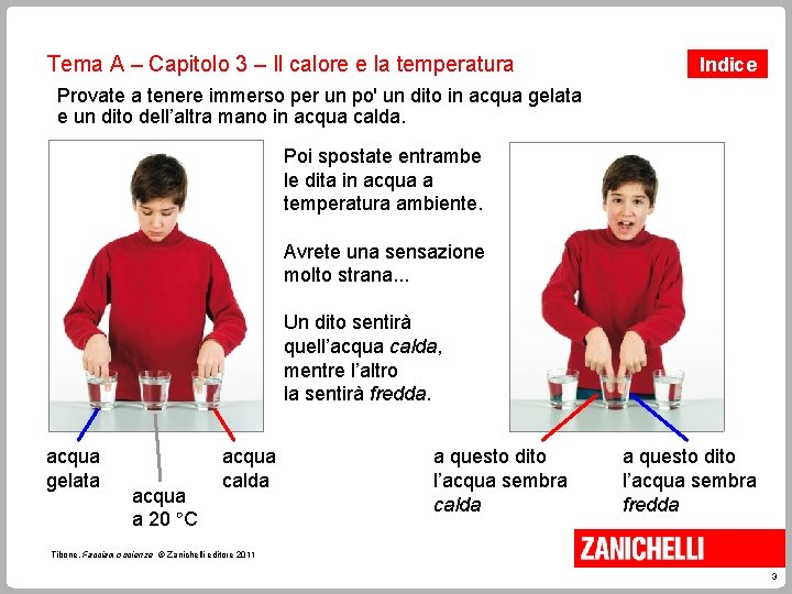 Tema A – Capitolo 3 – Il calore e la temperatura Indice Provate a