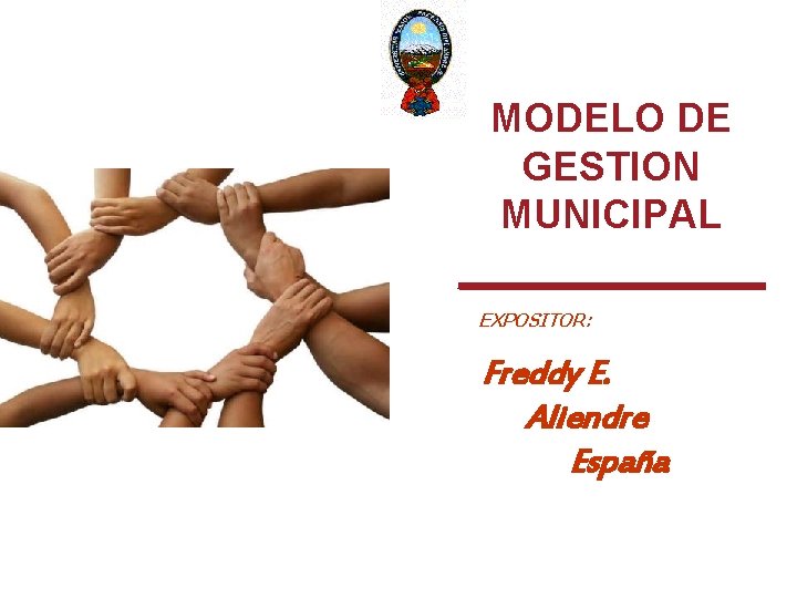 MODELO DE GESTION MUNICIPAL EXPOSITOR: Freddy E. Aliendre España Pricewaterhouse. Coopers 