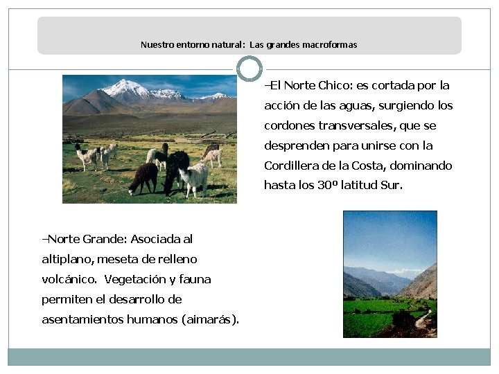 Nuestro entorno natural: Las grandes macroformas –El Norte Chico: es cortada por la acción