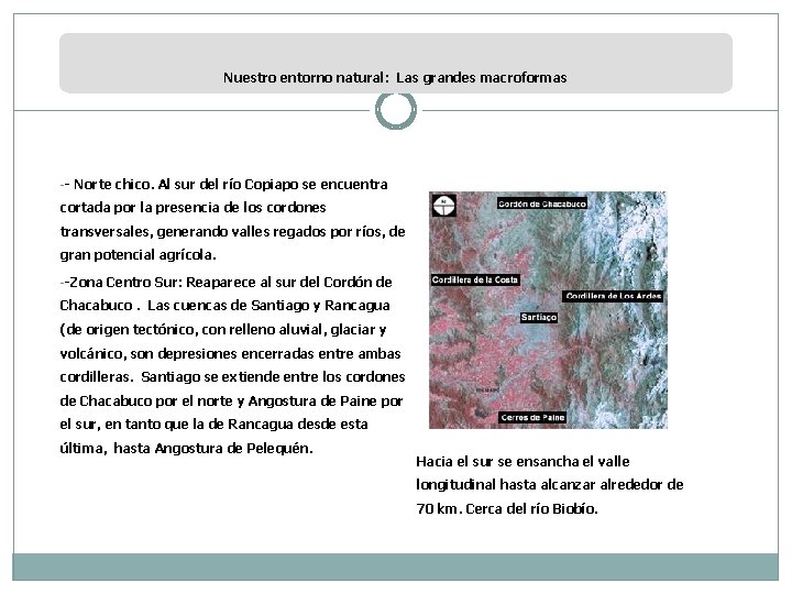 Nuestro entorno natural: Las grandes macroformas -- Norte chico. Al sur del río Copiapo