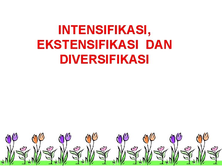 INTENSIFIKASI, EKSTENSIFIKASI DAN DIVERSIFIKASI 