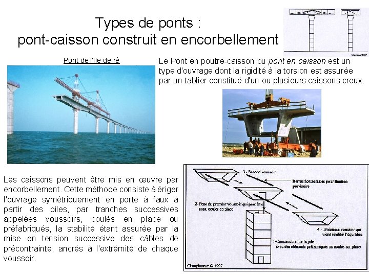 Types de ponts : pont-caisson construit en encorbellement Pont de l’Ile de ré Le