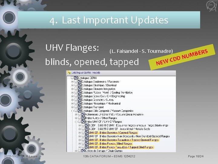 4. Last Important Updates UHV Flanges: (L. Faisandel - S. Tournadre) S R E