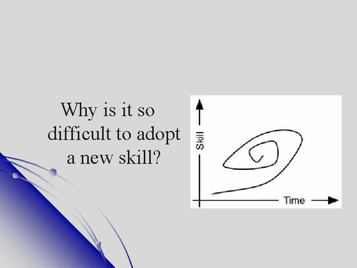 Why is it so difficult to adopt a new skill? 