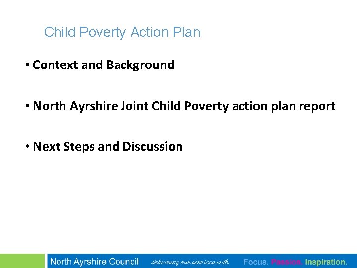 Child Poverty Action Plan • Context and Background • North Ayrshire Joint Child Poverty