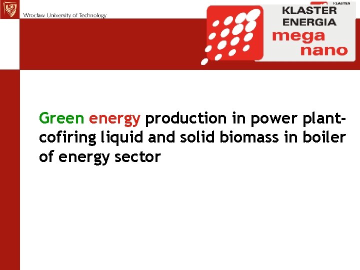 Green energy production in power plantcofiring liquid and solid biomass in boiler of energy