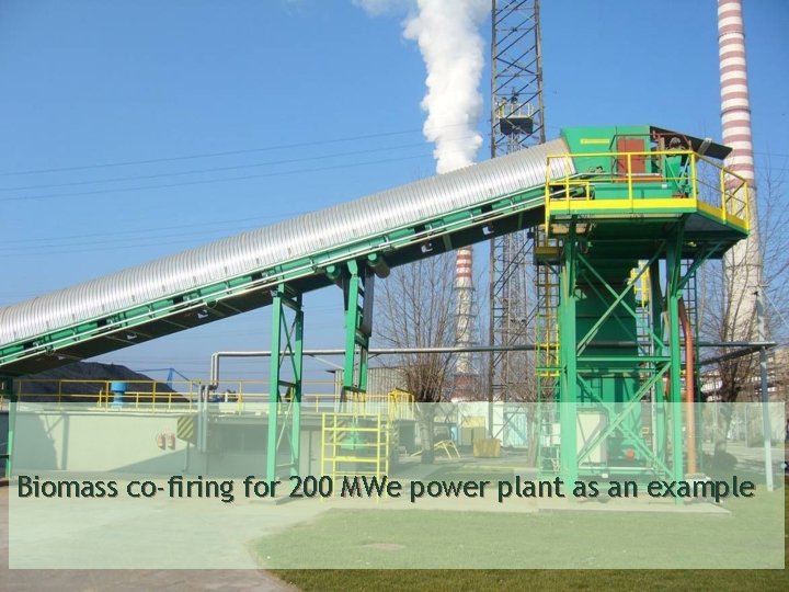 Biomass co-firing for 200 MWe power plant as an example 
