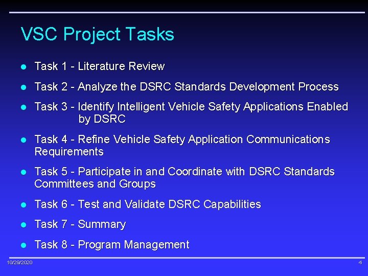 VSC Project Tasks l Task 1 - Literature Review l Task 2 - Analyze