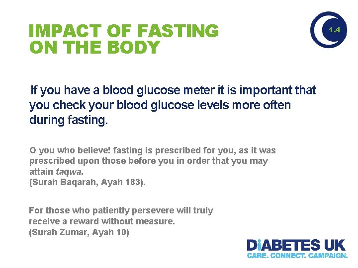 IMPACT OF FASTING ON THE BODY If you have a blood glucose meter it