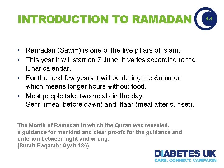 INTRODUCTION TO RAMADAN • Ramadan (Sawm) is one of the five pillars of Islam.