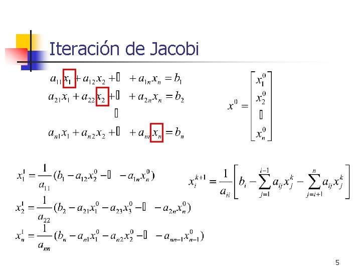 Iteración de Jacobi 5 