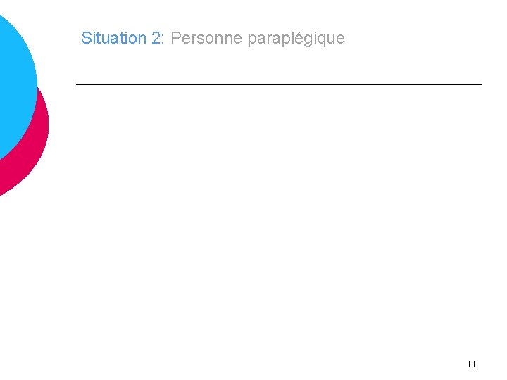 Situation 2: Personne paraplégique 11 