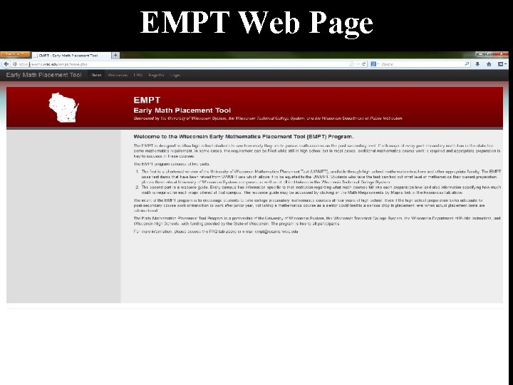 EMPT Web Page 