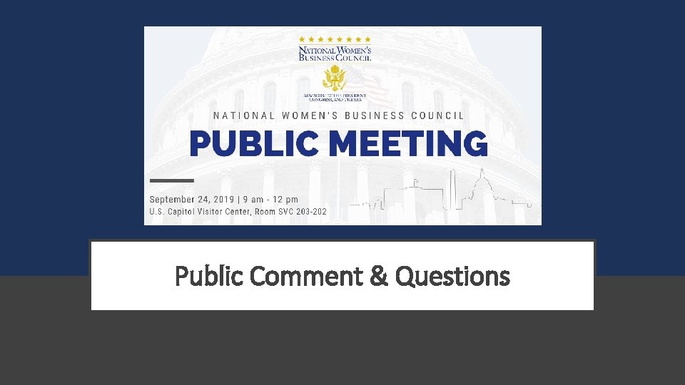 Public Comment & Questions 